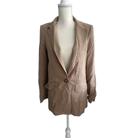 REFORMATION Tan Casual Blazer Jacket Size Medium - Picture 4 of 9